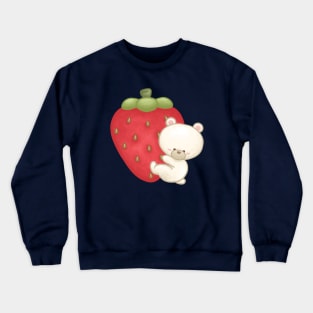 Polar Bear Hug Big Strawberry Crewneck Sweatshirt